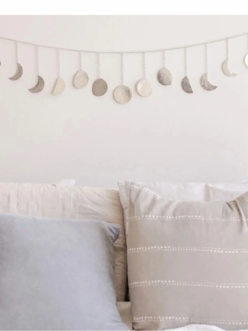 Moon Phase Wall Garland - Silver Decorative Tapestry